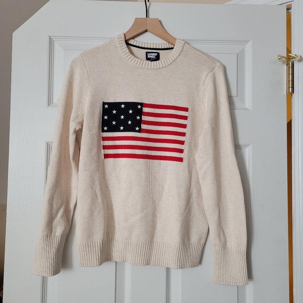Lands End American Flag Sweater